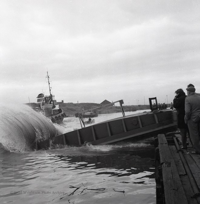 A Launching of dock gates