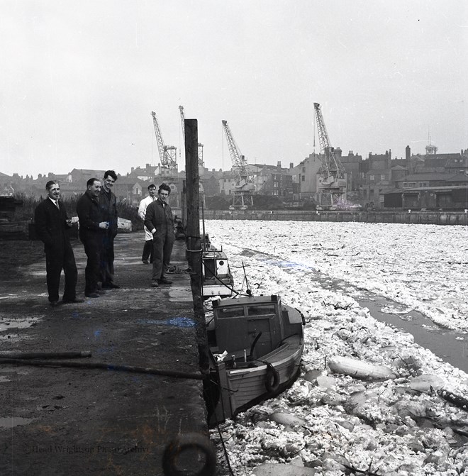 Ice flowing down the River Tees - Winter '62/68