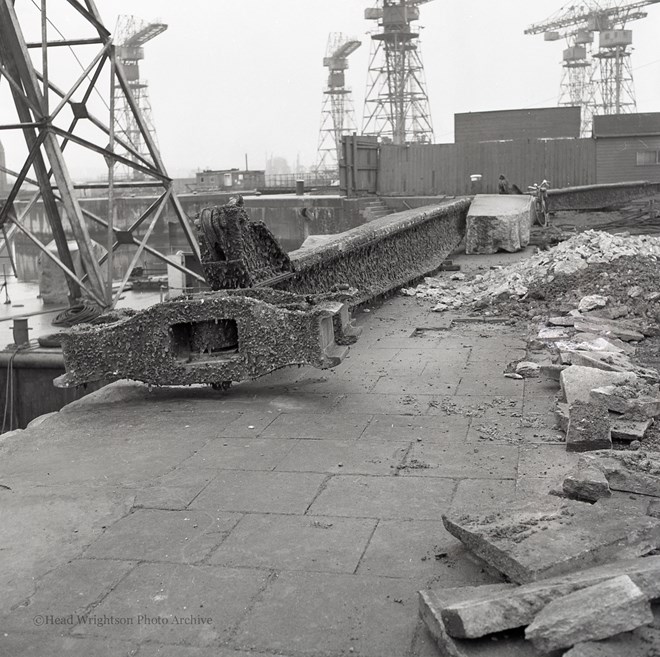 Removal of old dock gates at British Transport Dock