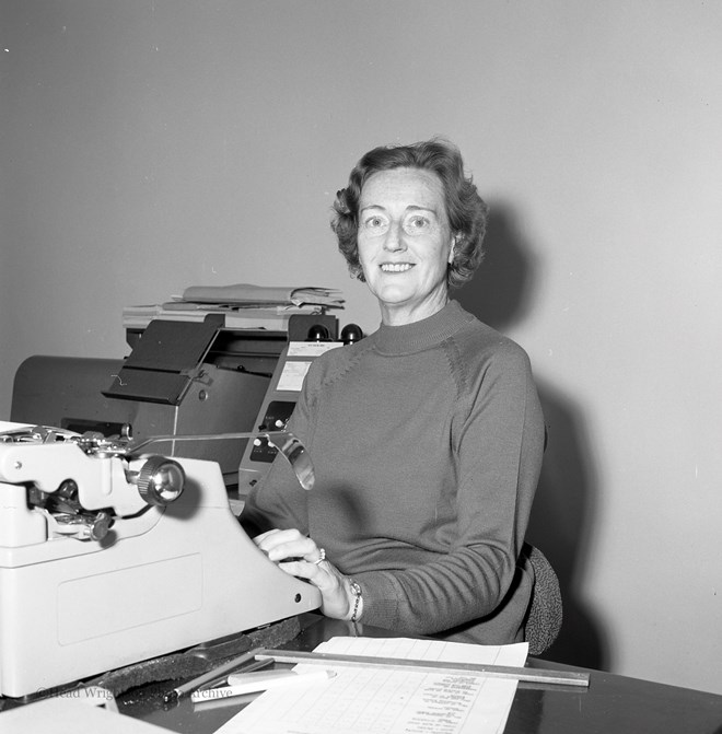 Mrs J Evans, Head Typist