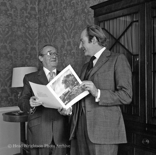 05/10/1977 Retirement Presentation to Walter Winter (left) by John Eccles.