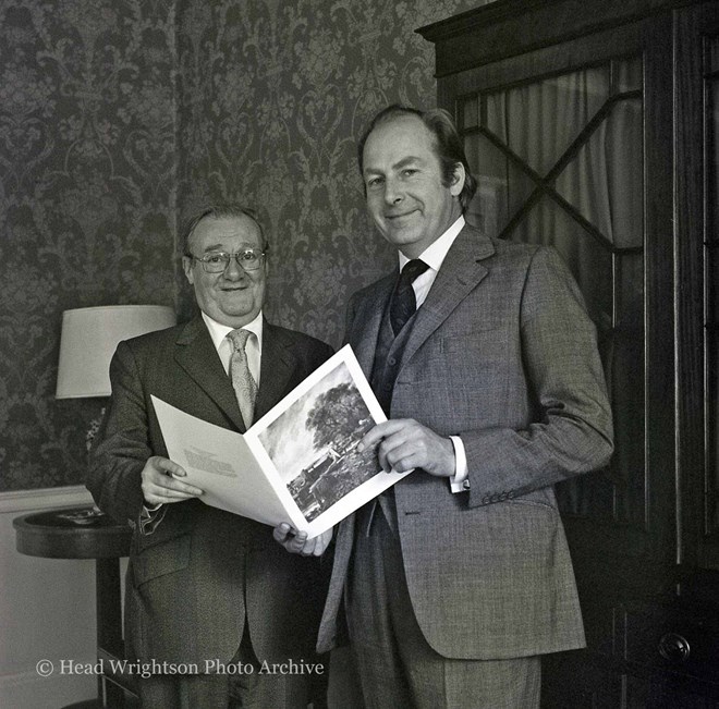 05/10/1977 Retirement Presentation to Walter Winter (left) by John Eccles.