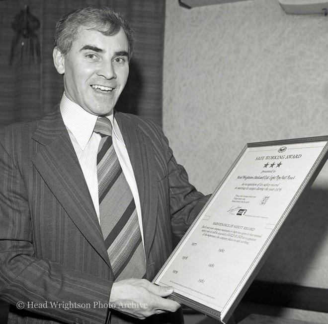 Peter Crawford with the Safety Award Certificate