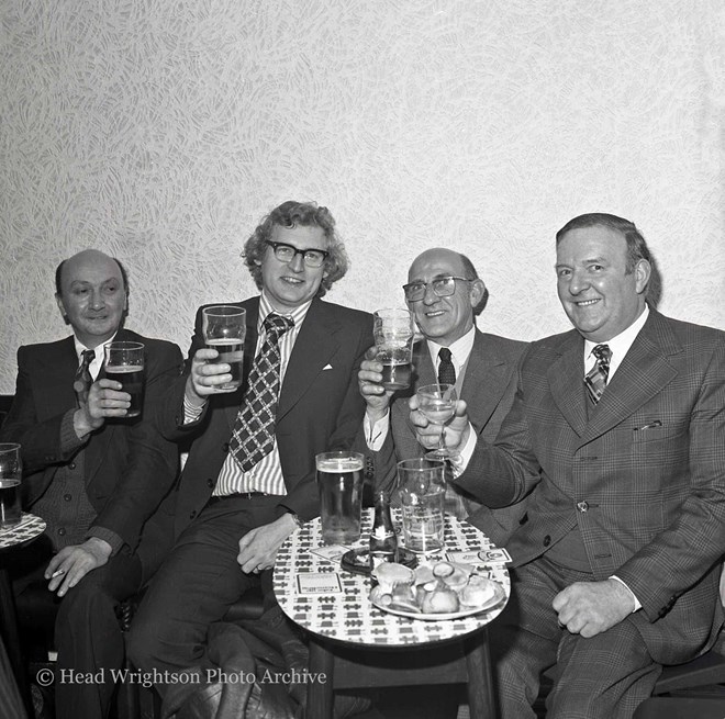 Celebration after presentation of 1976 Safe Work Award