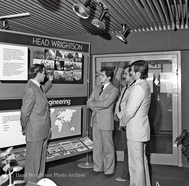 Bryan Johnston (left), sales manager at Head Wrightson PEL Thornaby, with the three engineers from Venezuela.