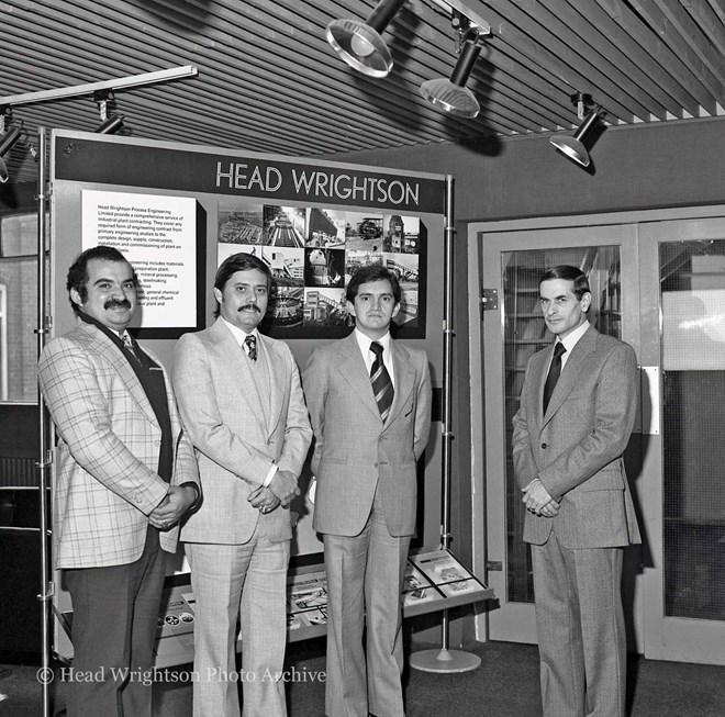 Bryan Johnston (right), sales manager at Head Wrightson PEL Thornaby, with the three engineers from Venezuela.