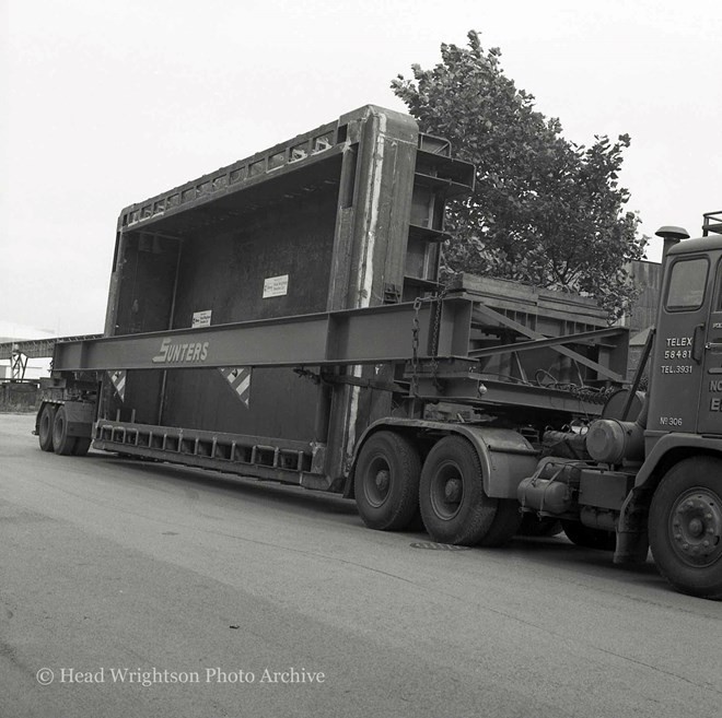 Large load on Sunters lorry number 306 preparing to leave