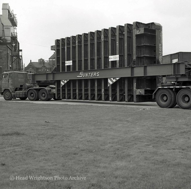 Large load on Sunters lorry number 306 preparing to leave