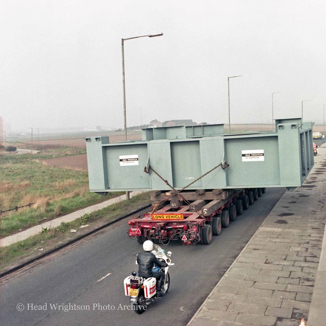 117 tonne structure on back of Sunters wagon, Portrack Roundabout onto A19