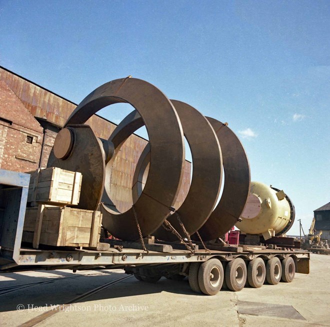 Large loads on trailers, outside workshop