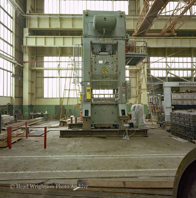 Construction of a large Verson Stamping Press in workshops