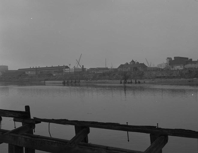 View across the river of the new road