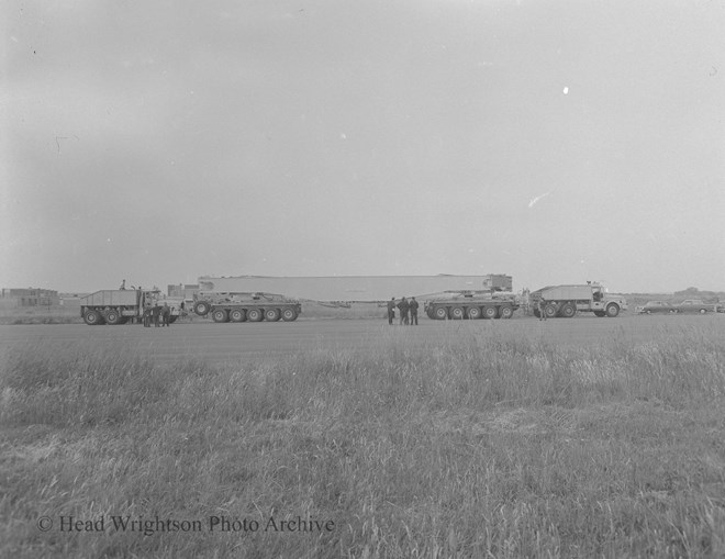 Rail road wagon rests on aerodrome