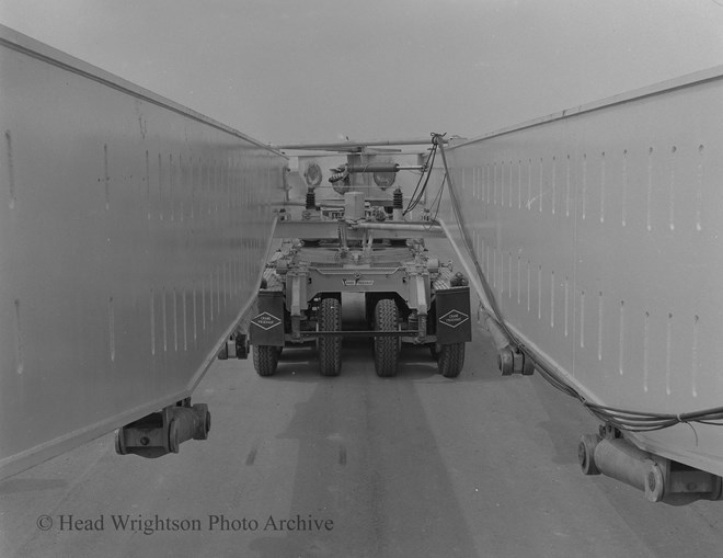 Rail road wagon rests on aerodrome