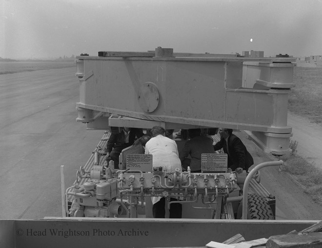 Rail road wagon rests on aerodrome