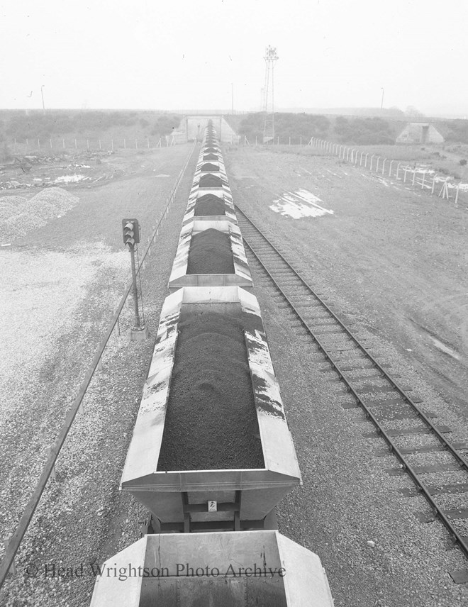 Showing coal spillage on BR trucks at Bevercoates