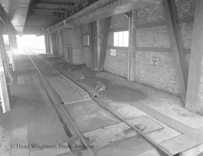 Coal on ground floor of bunkers at Bevercoates