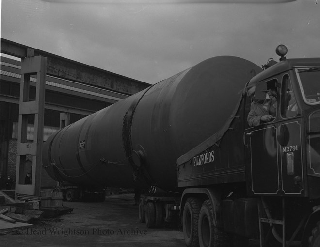 Large load leaving Head Wrightson Stockton Forge