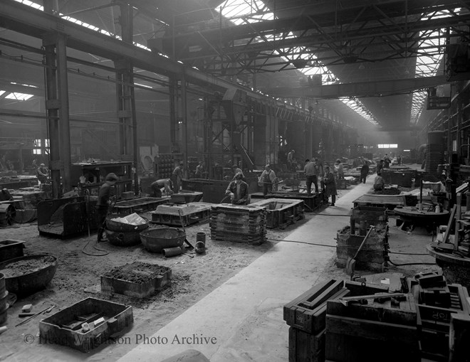 General shot in foundry at Stockton Steel Foundry