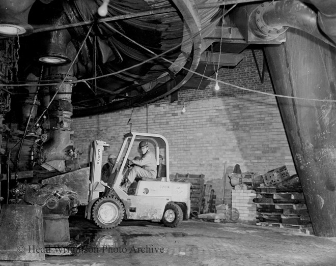 Copy of colour picture of 4 post blast furnace at Stockton Steel