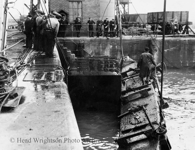 copies of photographs of old dock gates