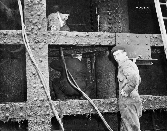 copies of photographs of old dock gates