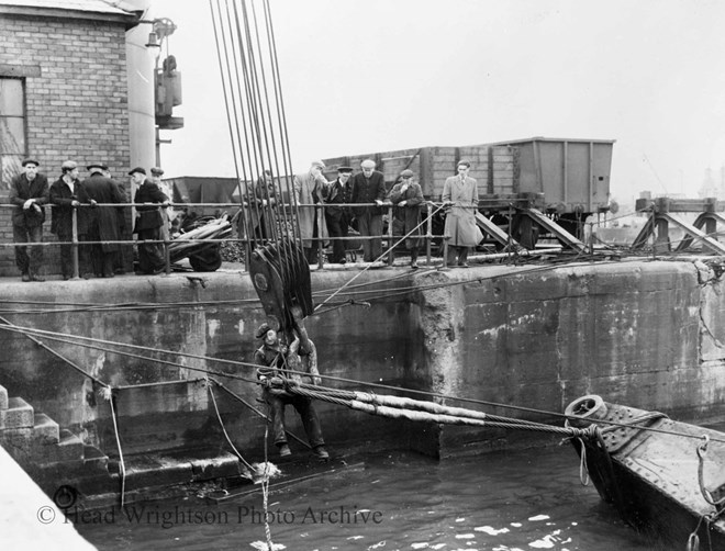 copies of photographs of old dock gates