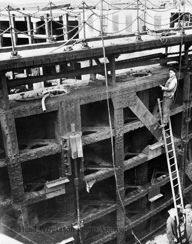 copies of photographs of old dock gates