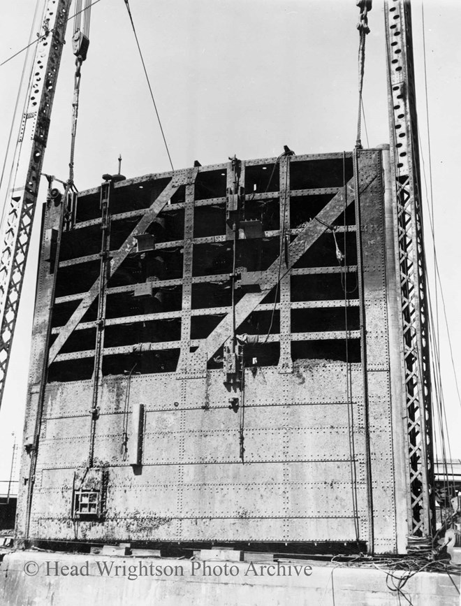 copies of photographs of old dock gates