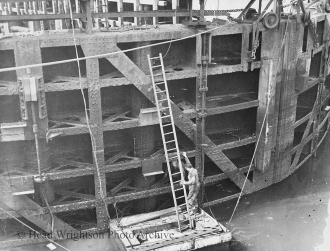 Copy of photograph of old dock gates