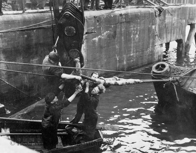 Copy of photograph of old dock gates