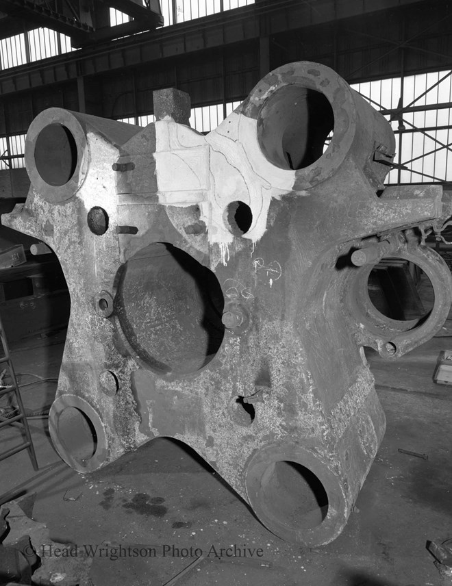 general view of repair to brit. Al. casting