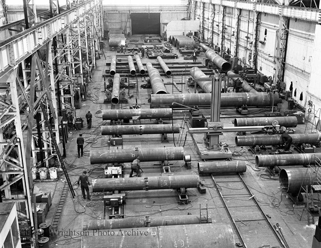 general production line - pipe welding from above (h.w. teesside)