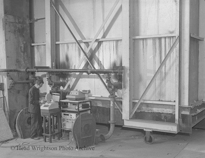 General view of instrument set up on furnace