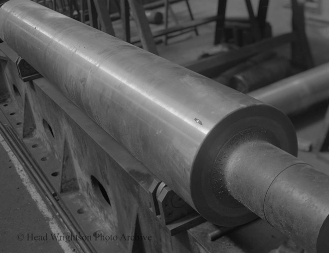 General view of crack in roll at Machine Co. Middlesbrough