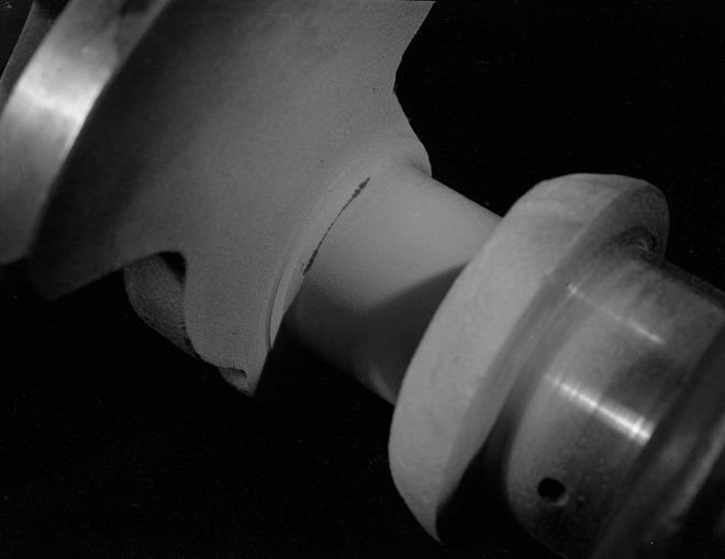 Fractured crankshaft from stag engine BLMC