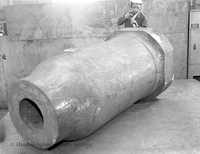 B&W of cylinder casting steelcoat billingham