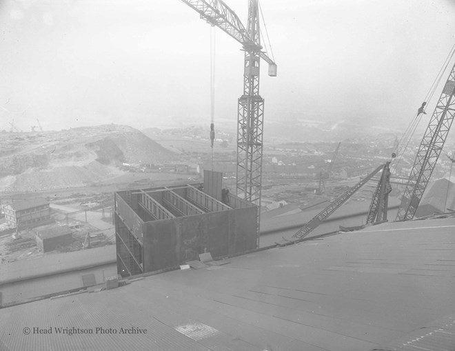 Precipitator stack at Consett Iron & Steel works