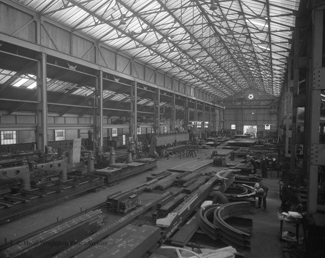 View of bay at Stockton Forge (fabrication shop)