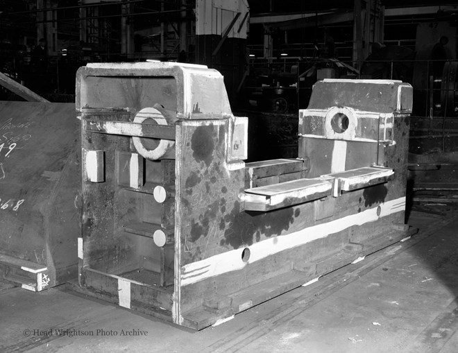 Welding setup on fabrication mill housing, made from both casting & wrought materials