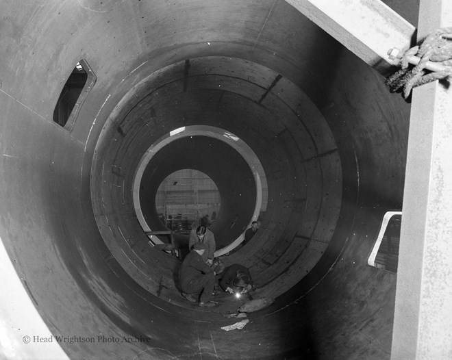 Rotary Kiln at HW Stockton showing lining being fitted