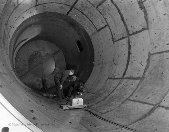 Rotary Kiln at HW Stockton showing lining being fitted