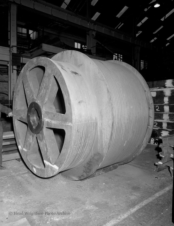 Rope drum in machine shop