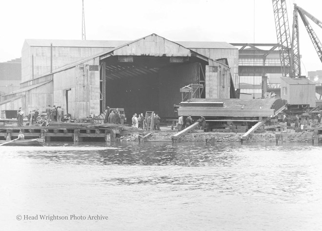 Launching of West Hartlepool Dock Gate