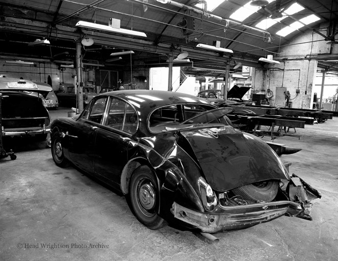 Jaguar Car at Keller & Pick, Northallerton. Accident Damage