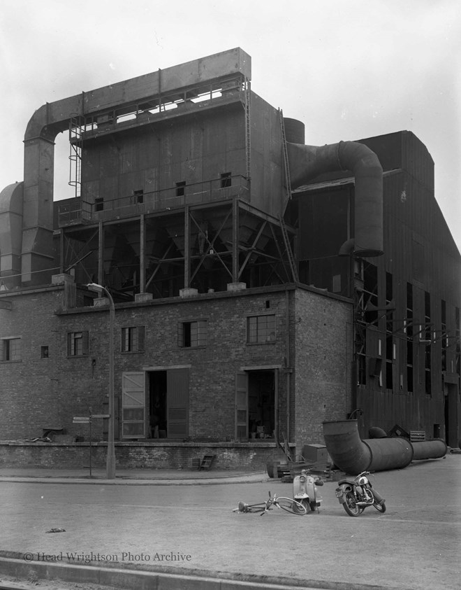 view of cleaning unit on steel foundry