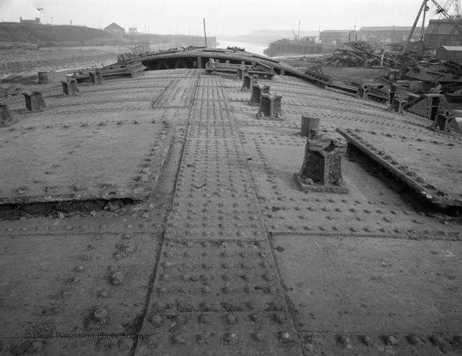 Photograph of dock gates on slipway