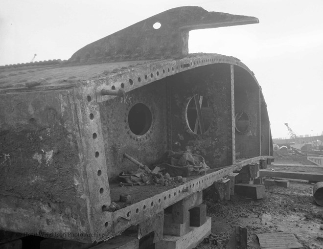 Photograph of dock gates on slipway