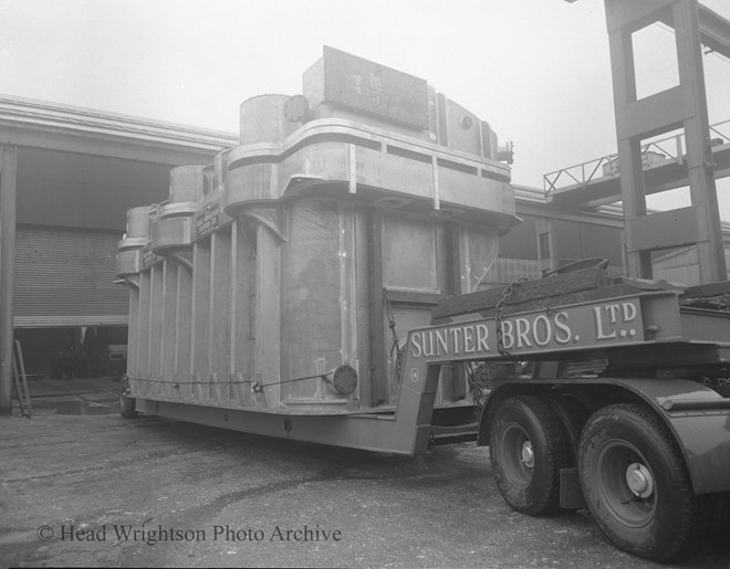 Large transformer tank leaving Head Wrightson Stockton Forge 