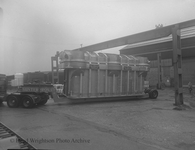 Large transformer tank leaving Head Wrightson Stockton Forge 